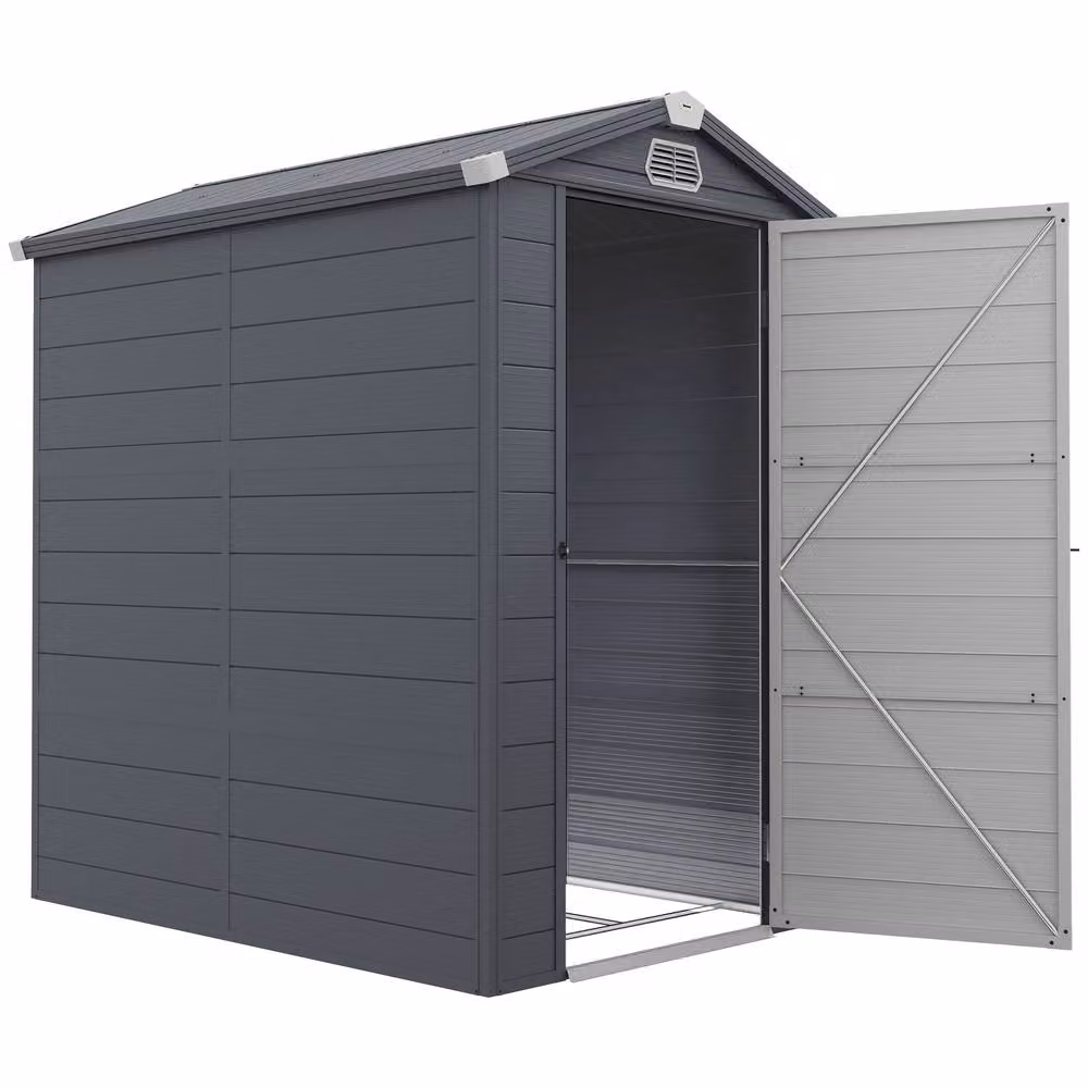 Rolipo Grey Plastic Garden Shed with Aluminium Frame – 2
