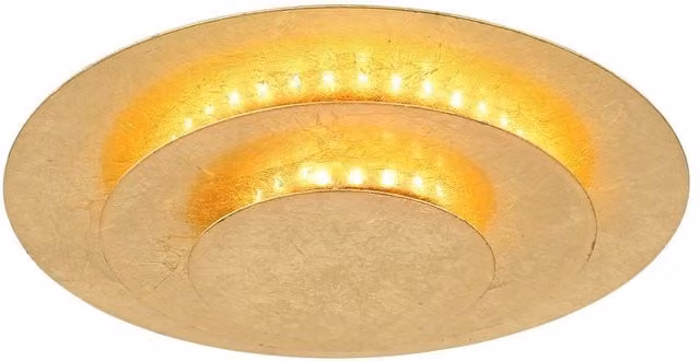 Netlighting Heda Modern Semi Flush Ceiling Light in Gold/Brass with Warm White LED