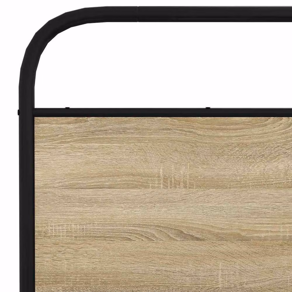 Berkfield Home King Size Sonoma Oak Wood Bed Frame in Brown, W/D/H: 150 x 200 cm – 4