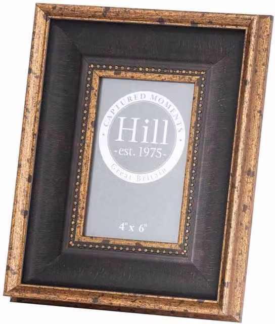Lemon Pavilion Antique Beaded Wood 4x6 Photo Frame in Black and Gold, W21 x D3 x H26 cm