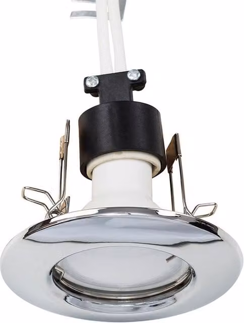 ValueLights 10 Pack of Metallic Silver Recessed LED Downlight Fixed Ceiling Light Fittings with Warm White GU10 Bulbs