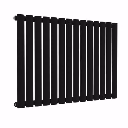 Lux Heat Black Oval Horizontal Single Panel Designer Steel Radiator, H 60 cm x W 78 cm – 1