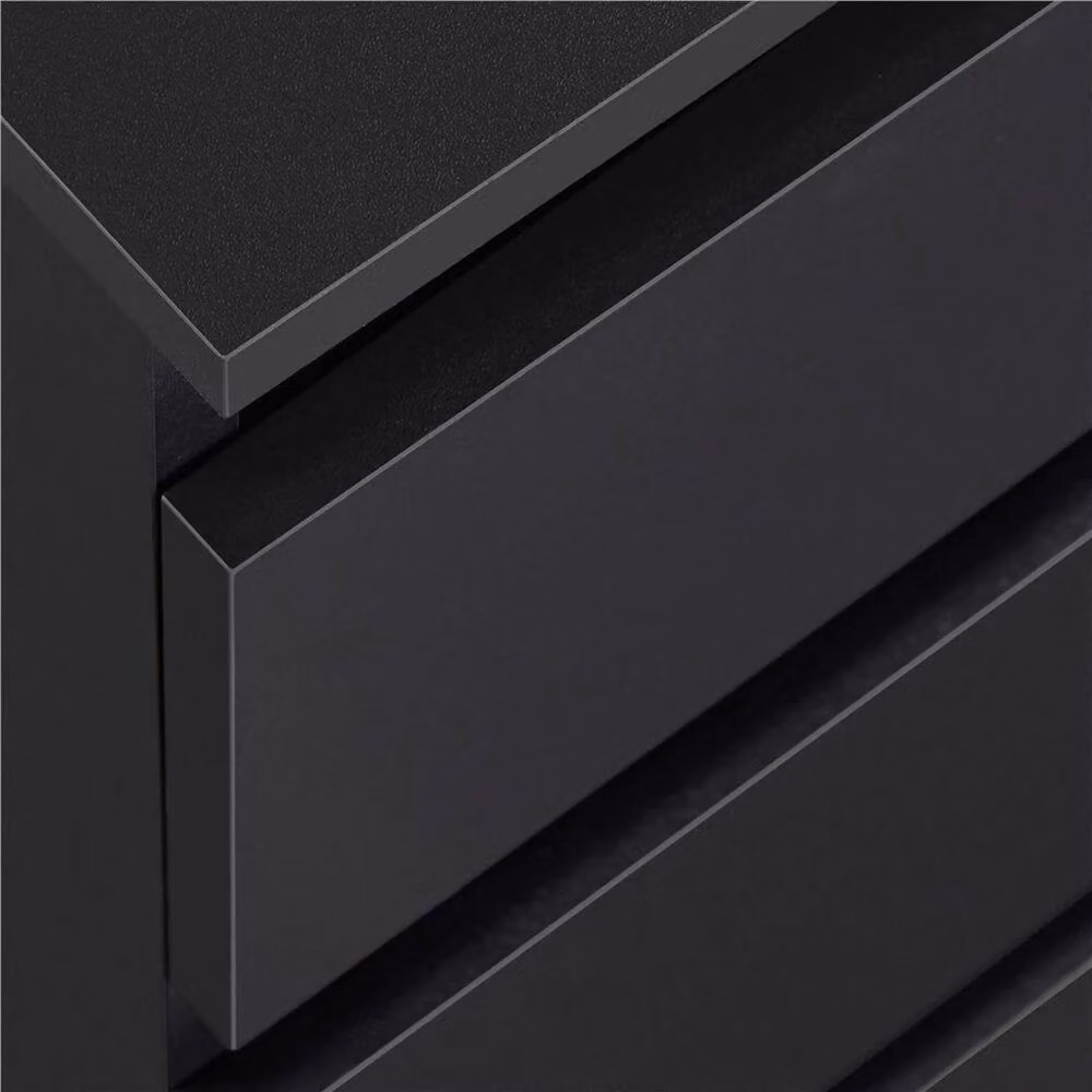 EONLION 3 Drawer Vertical Bedside Table in Black – 5