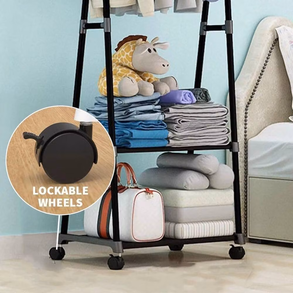 Kelvenix Heavy Duty Metal Clothes Rail in Matt Black – 3