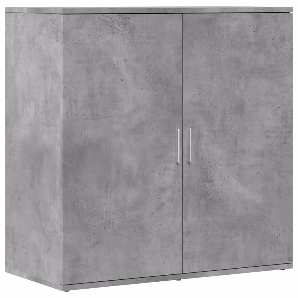 Berkfield Home Set of 2 Modern Concrete Grey Sideboards in Engineered Wood W/D/H: 79 x 38 x 80 cm – 2