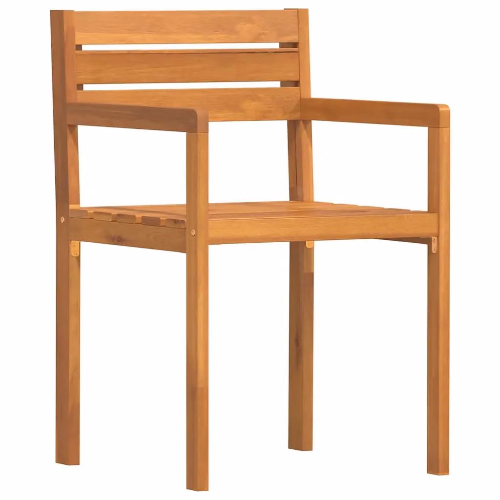 Berkfield Home Set of 4 Modern Acacia Wood Garden Chairs in Brown, W/D/H: 50 x 53 x 80 cm – 2