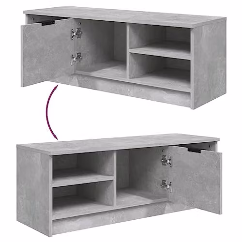 vidaXL Modern TV Cabinet in Concrete Grey, W/D/H: 102 x 35.5 x 36.5 cm – 3