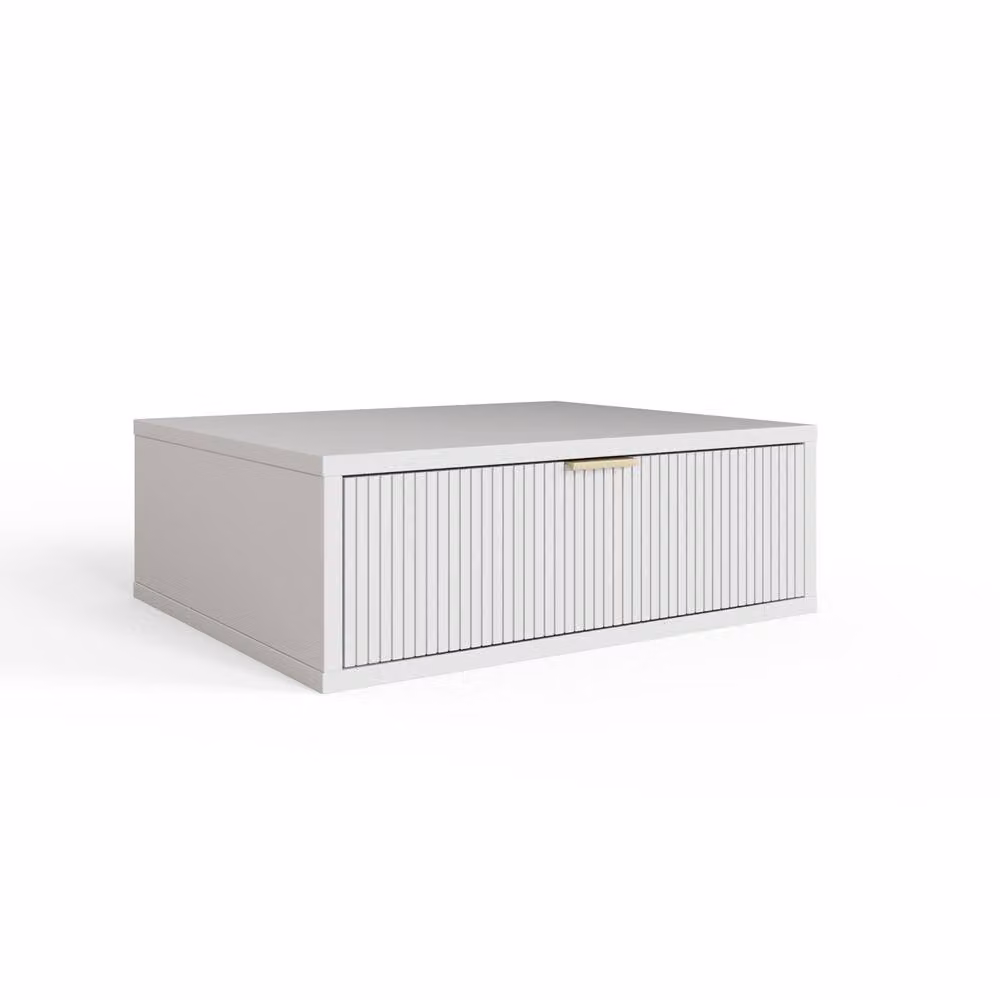 GFW Sienna Wall Mounted Bedside Table in White – 2