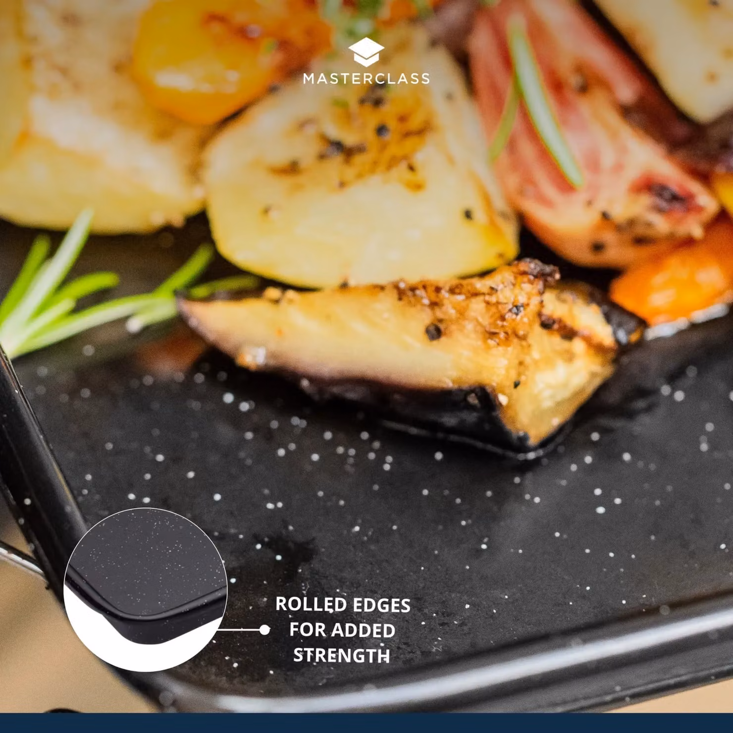 MasterClass Vitreous Enamel Rectangular Baking Sheet in Black – 8