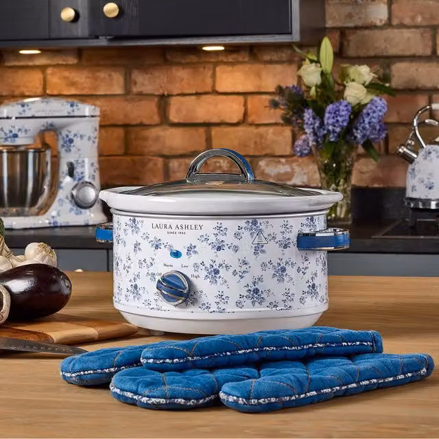 Laura Ashley China Rose Slow Cooker, 3.5L, White