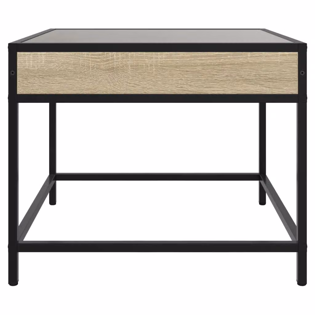 Berkfield Home Infinity LED Coffee Table in Sonoma Oak Brown, W: 70 cm, D: 50 cm, H: 41 cm – 4