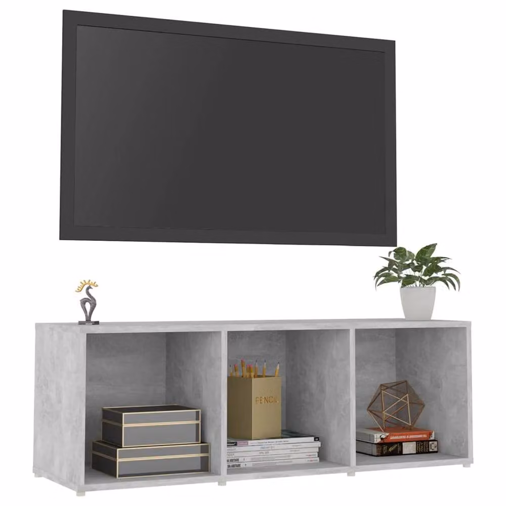 Berkfield Home TV Cabinet in Concrete Grey, W/D/H: 107 x 35 x 37 cm – 3