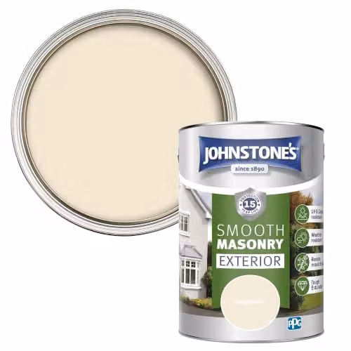 Johnstone's Water Based Exterior Smooth Masonry Paint, Beige, 5 l – 1