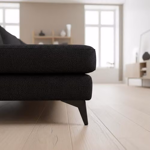 Abakus Direct Venice Modern L-Shaped Corner Sofa in Black Fabric with Scatter Cushions, Left Hand Facing, W/D/H: 289 x 146 x 81 cm – 3