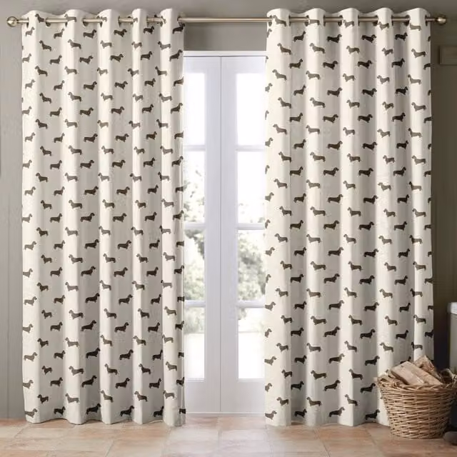 Emily Bond Basil Made to Measure Blackout Fabric Panel Curtain in Stone