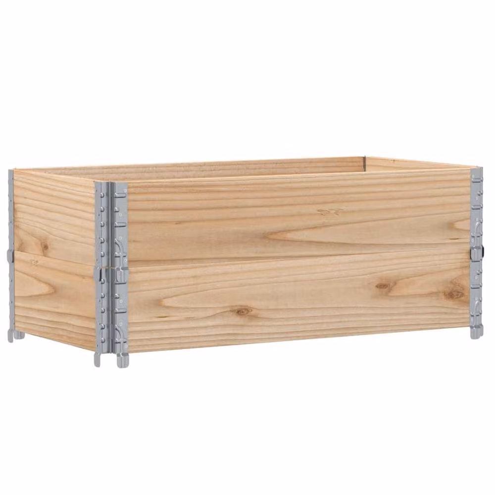 Berkfield Brown Wooden Raised Bed Planter with Galvanised Steel, W: 100 cm, D: 50 cm, H: 50 cm – 2