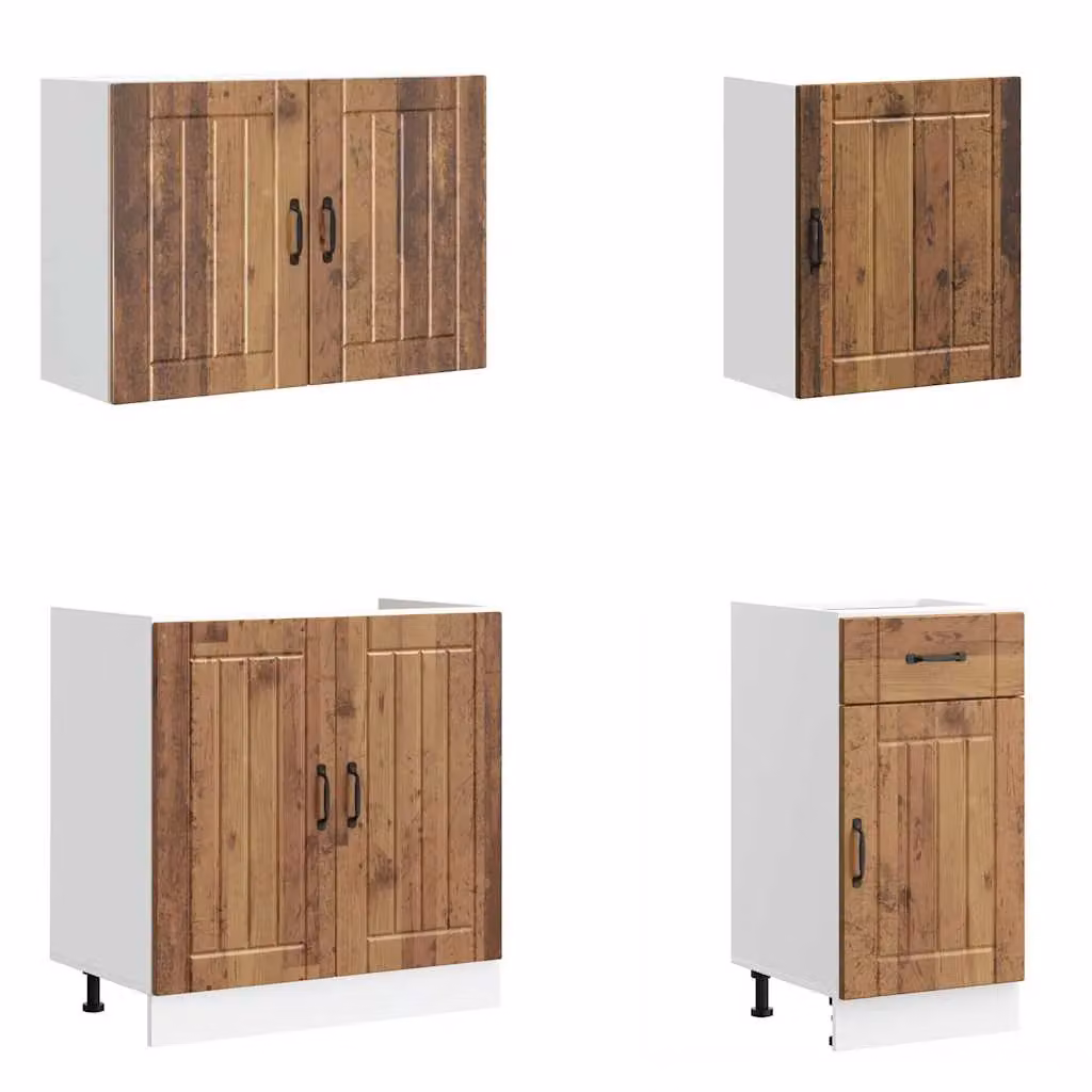 Berkfield Home Kalmar 7 Piece Rustic Kitchen Cabinet Set in Brown Engineered Wood – 3
