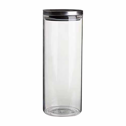 Premier Housewares Maison Airtight and Leakproof Glass Storage Jar, Transparent, 1600 ml
