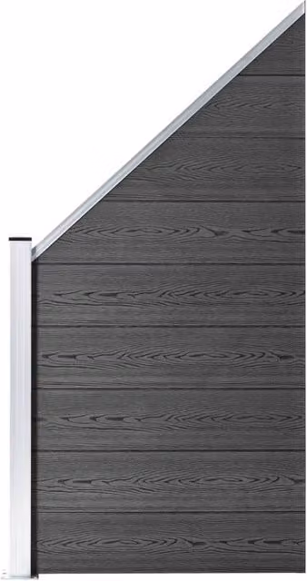 Berkfield Home WPC Fence Panel Set in Black