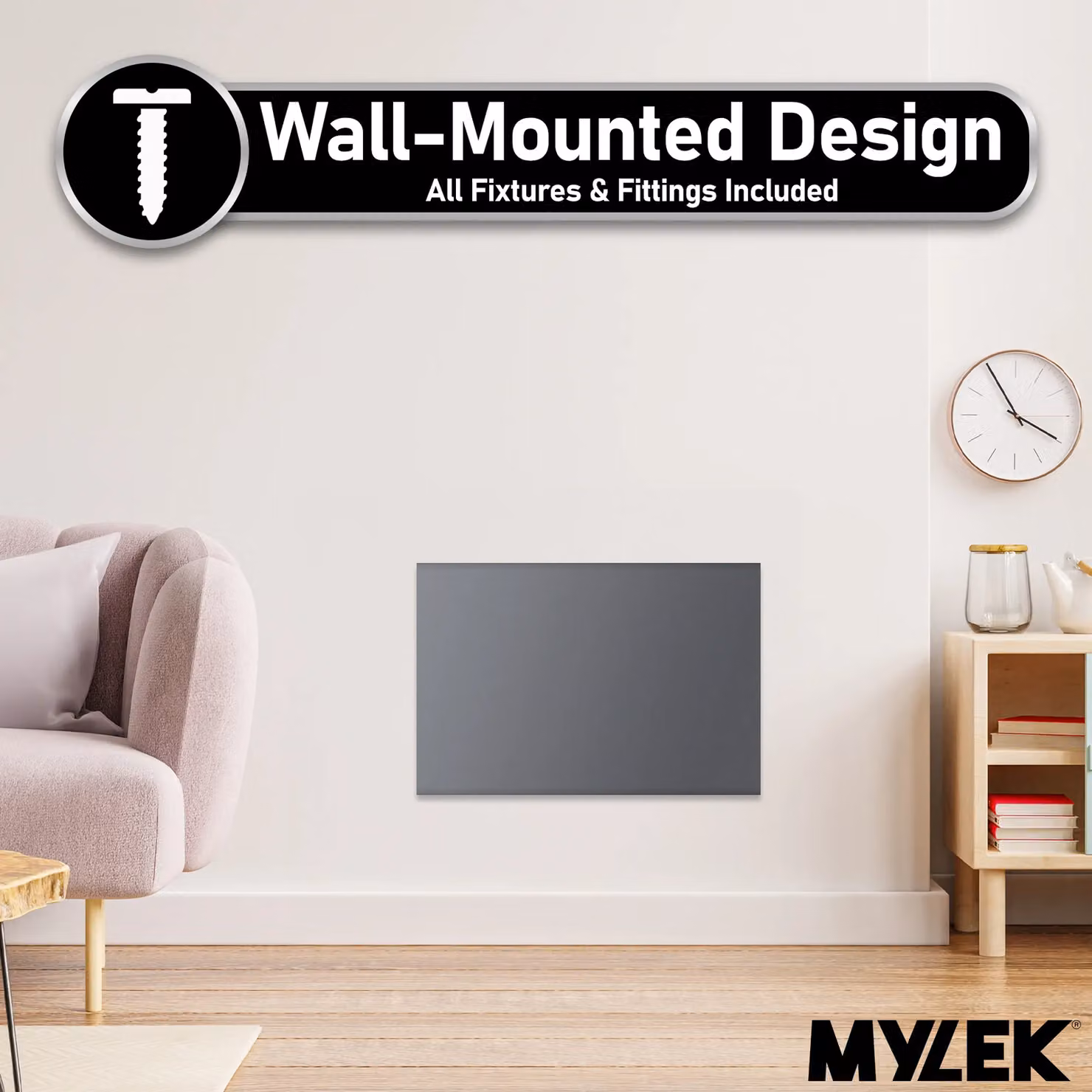 MYLEK 1200W Slimline Electric Panel Convector Heater with WiFi App Control in Anthracite – 8