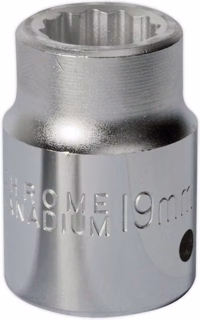Loops 19mm Forged Steel Drive Socket, 3/4 inch Square Drive, Chrome Vanadium, Silver – 1