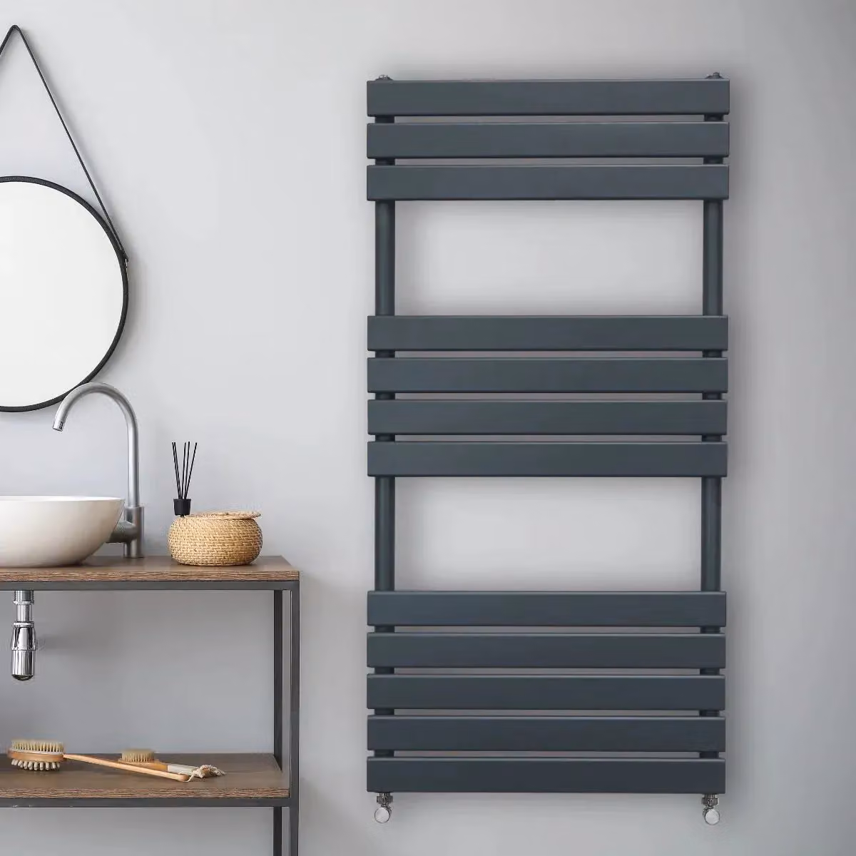 Monstershop Steel Towel Rail in Anthracite Grey, W/H: 60.0 x 120.0 cm – 3