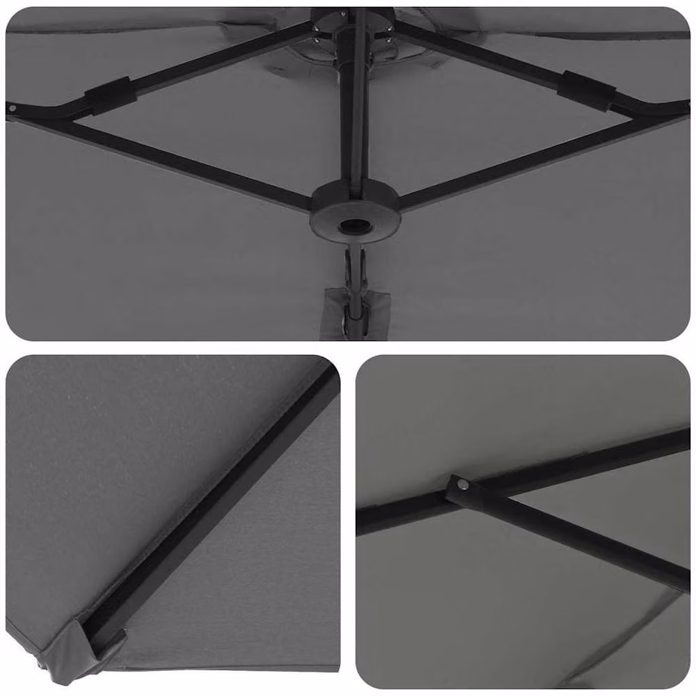Berkfield Home Modern Garden Cantilever Parasol in Anthracite Grey, W/D/H: 372 x 198 x 253 cm – 4