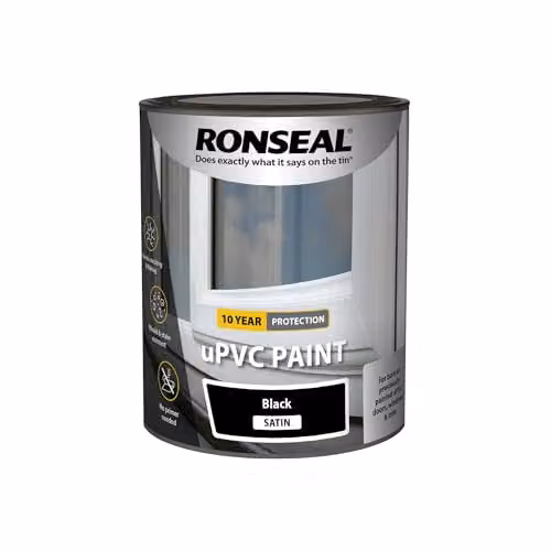 Ronseal uPVC Paint Black Satin 750ml – 2