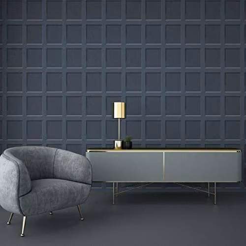YöL Heritage Wood 3D Effect Blue Wooden Panel Wallpaper