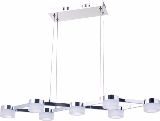Litecraft Calonne LED Dimmable Height Adjustable Pendant Light in Chrome and Silver