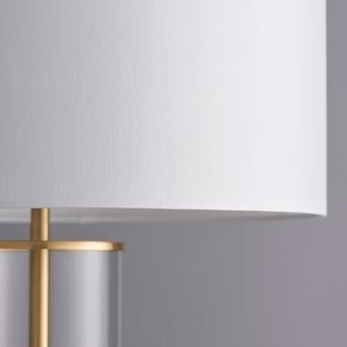 Netlighting Lessina Vintage Table Lamp in Gold and White with Fabric and Glass Shade – 2