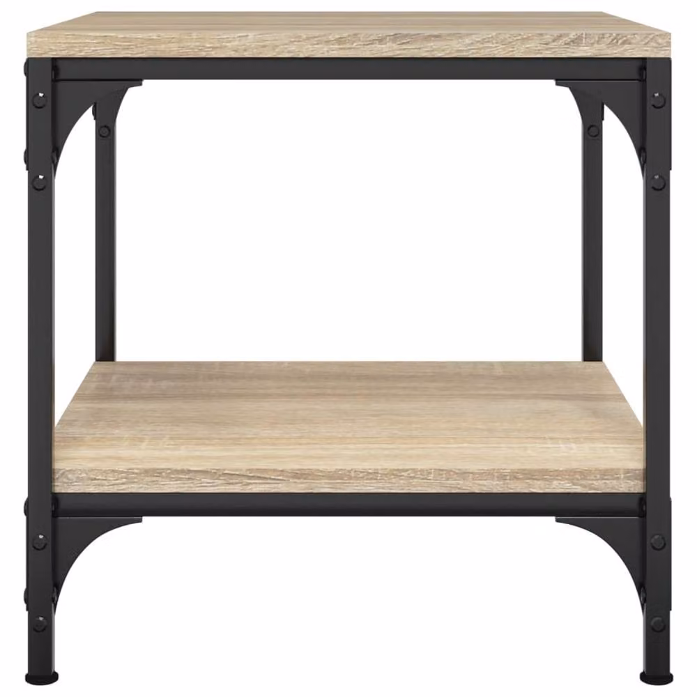 Berkfield Home Set of 2 Sonoma Oak Side Tables in Light Tan, W/D/H: 40 x 40 x 40 cm – 5