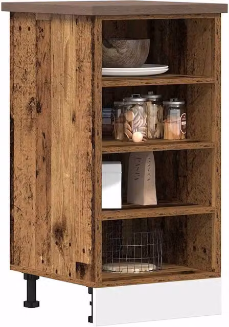 Berkfield Home Brown Freestanding Kitchen Base Unit with Hinged Doors and Internal Shelves, W/D/H: 40 x 44.5 x 81.5 cm – 1