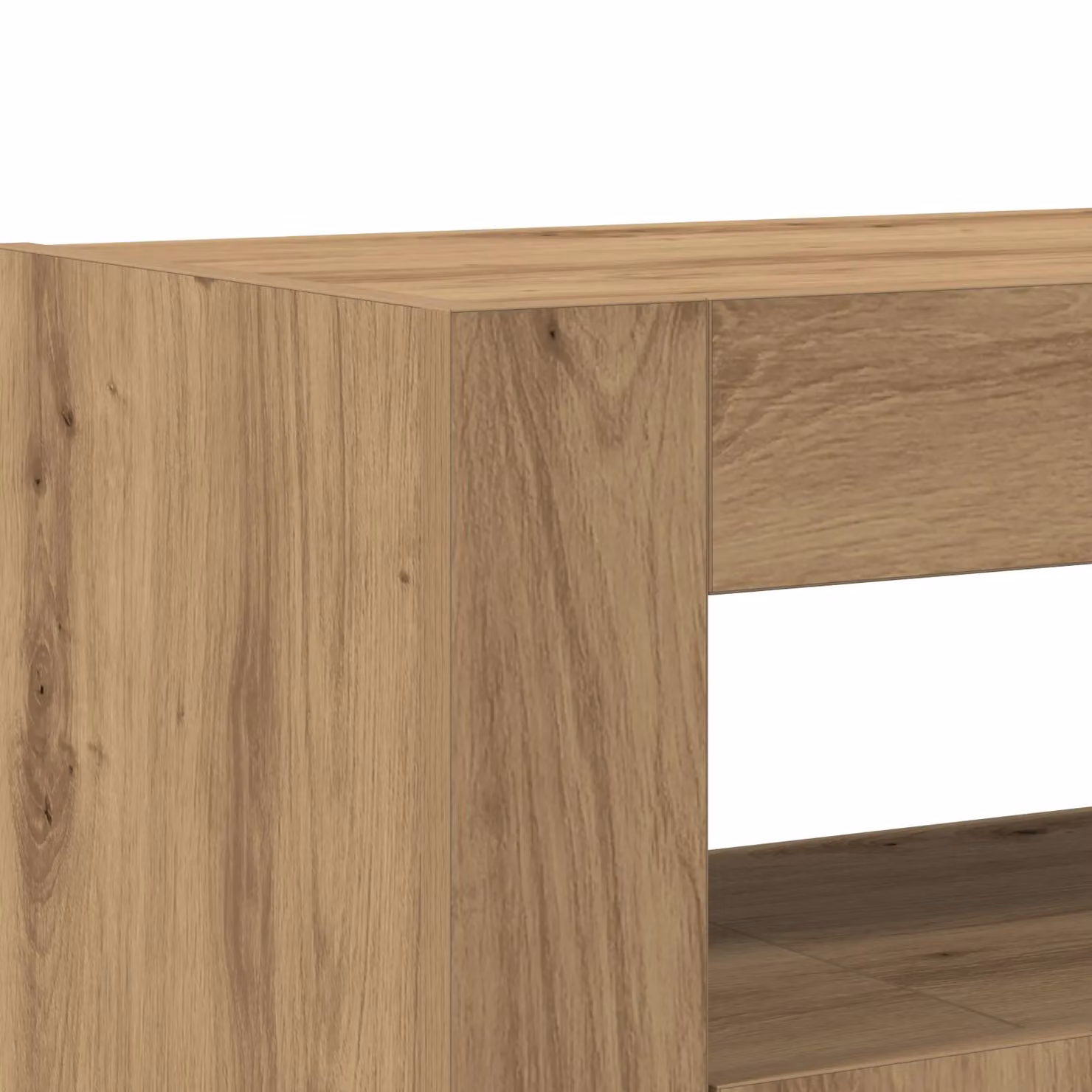 Berkfield Home Artisan Oak Modern Sideboard in Brown with Integrated Lighting, W/D/H: 116 x 30 x 75 cm – 3