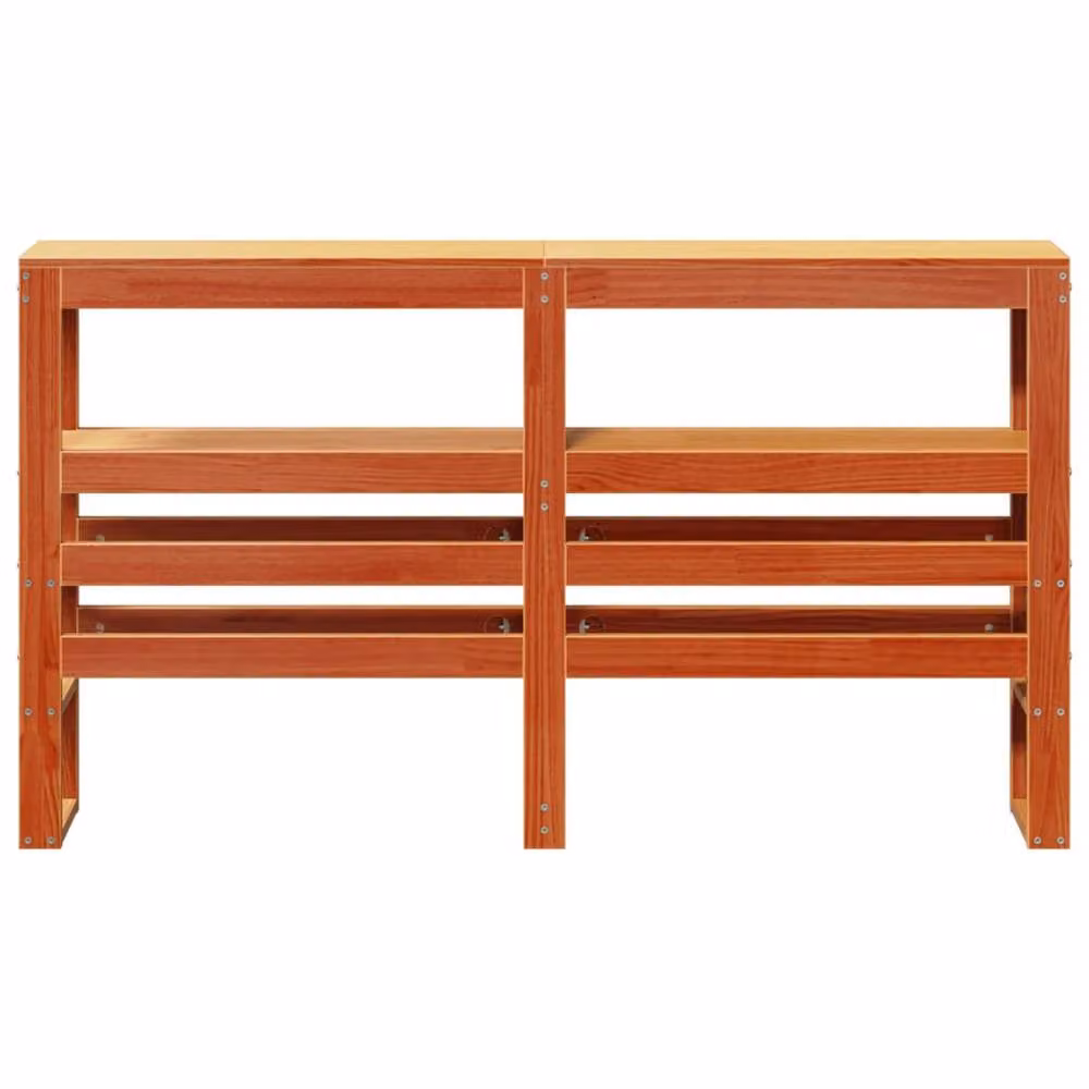Berkfield Home Rustic Solid Wood Pine Headboard with Integrated Shelves, Wax Brown, Width: 135 cm – 3