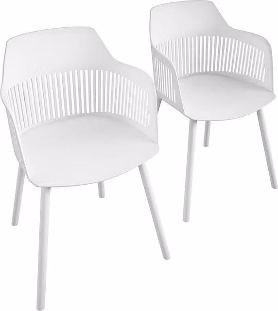 CosmoLiving Camelo Resin Chairs, Set of 2, White