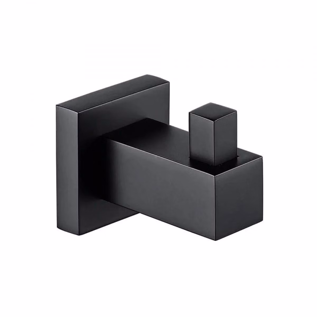 Nes Home Single Square Wall Mounted Robe Hook in Matte Black Brass – 2