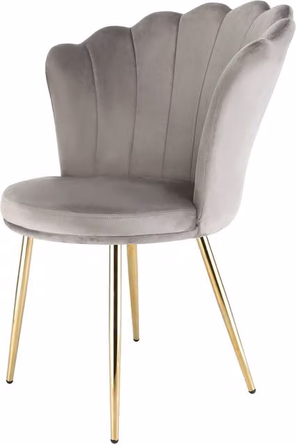 Home Garden Direct Mini Flora Floral Occasional Chair in Grey Velvet with Metal Frame – 2