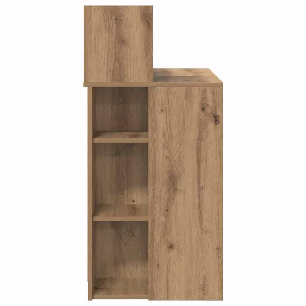 Berkfield Home Writing Desk in Artisan Oak with Storage, W: 90 cm, D: 48 cm, H: 101.5 cm – 5