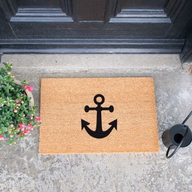 Artsy Mats Nautical Anchor Doormat, Brown, Coir and Non-Slip Rubber