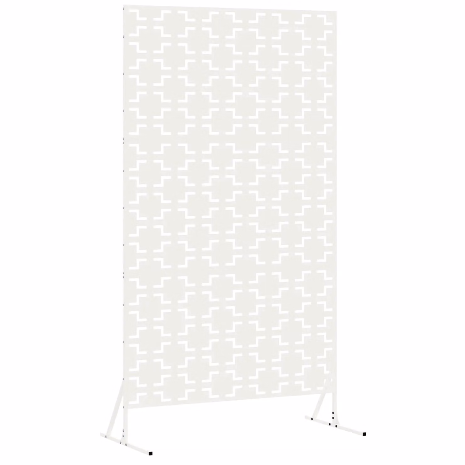 Berkfield Home White Steel Rectangular Privacy Screen W: 100 cm, D: 50 cm, H: 180 cm – 2