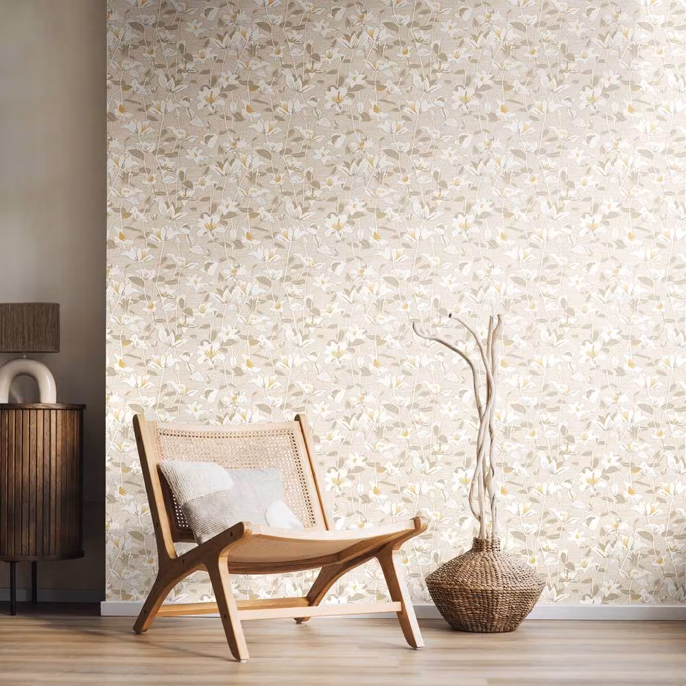 Hoopla Walls Lino Leaves Coconut Mix Grey Botanical Floral Modern Wallpaper, 10m Roll – 2