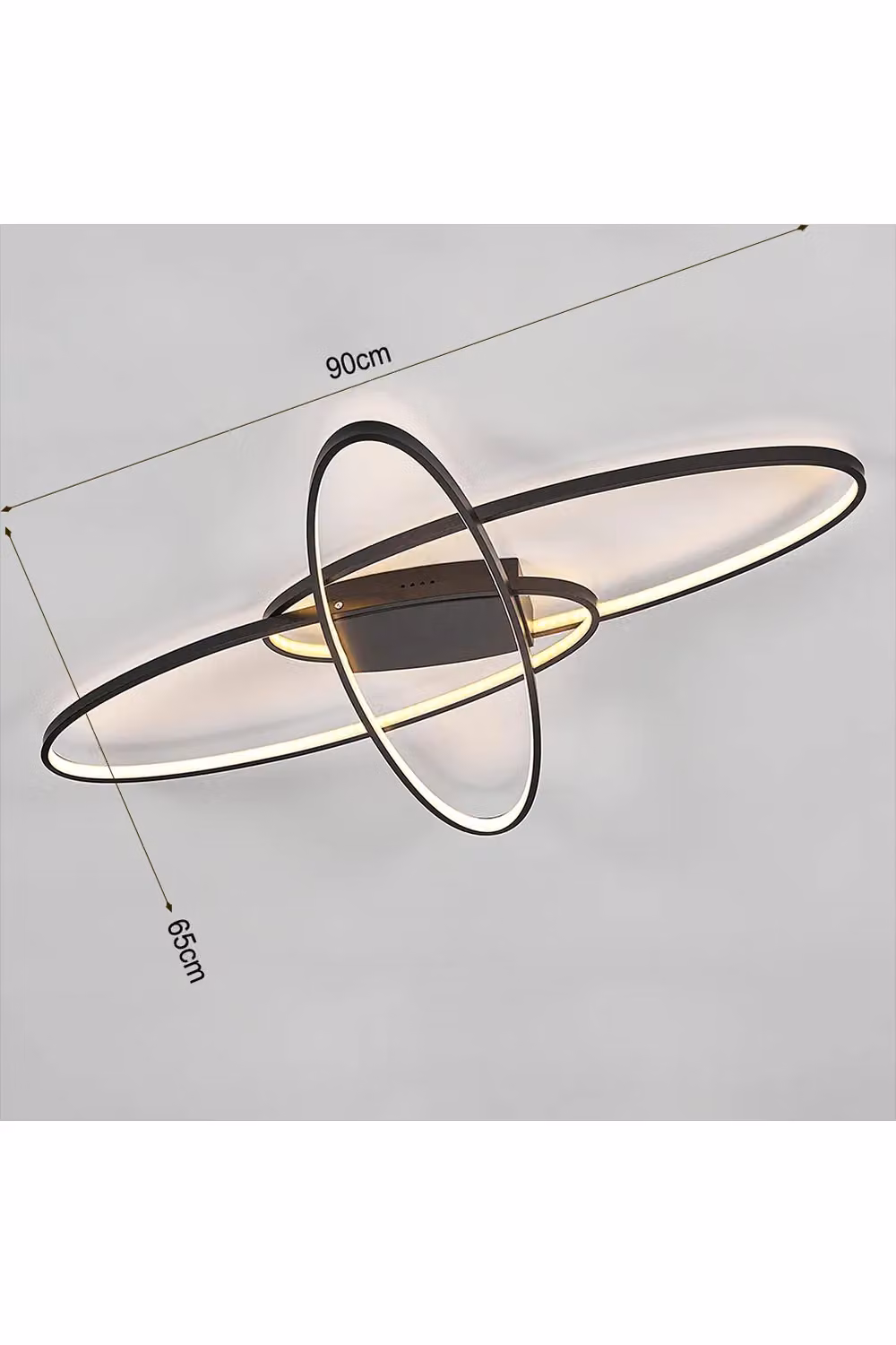 Living and Home Oval LED Semi-Flush Ceiling Light in Black – 2