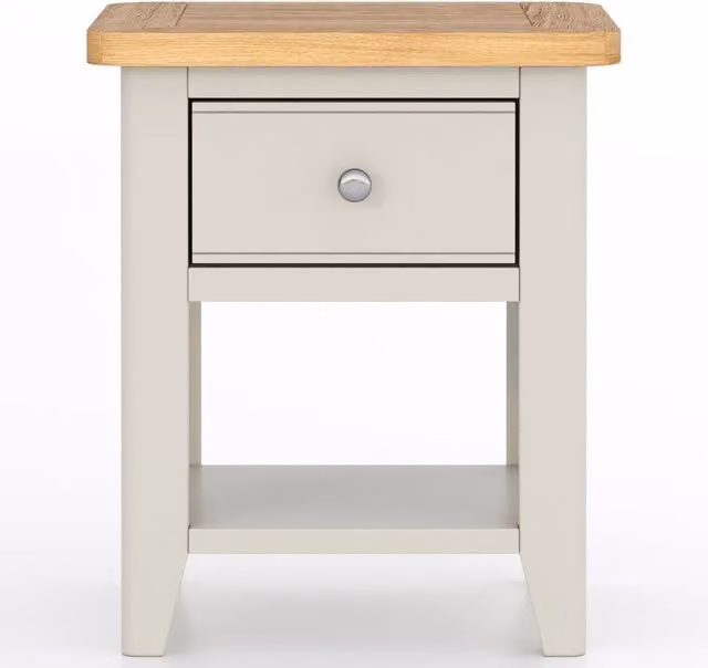 Rest Relax Windham Lacquered Wood Lamp Table in Grey, W/D/H: 40 x 40 x 47 cm