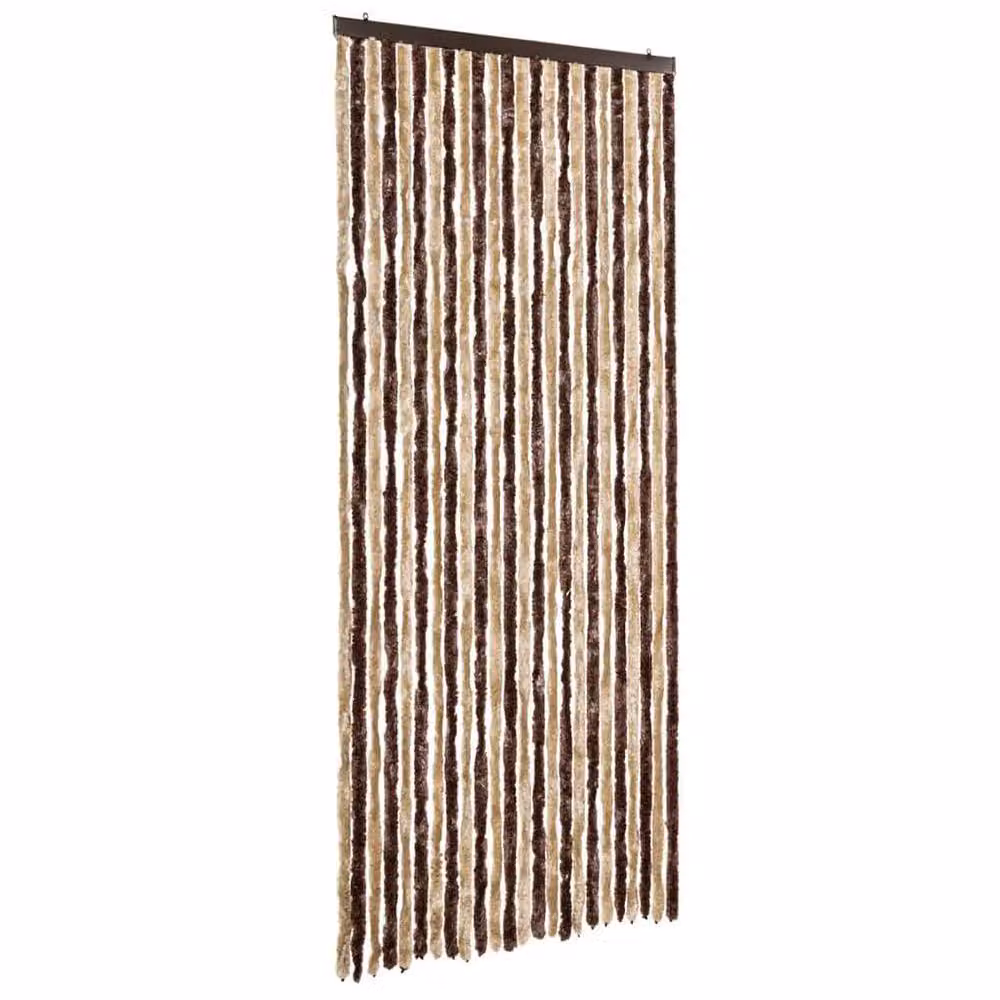 Berkfield Home Opaque Striped Chenille Fabric Panel in Beige and Brown, W/H: 100 x 220 cm – 3