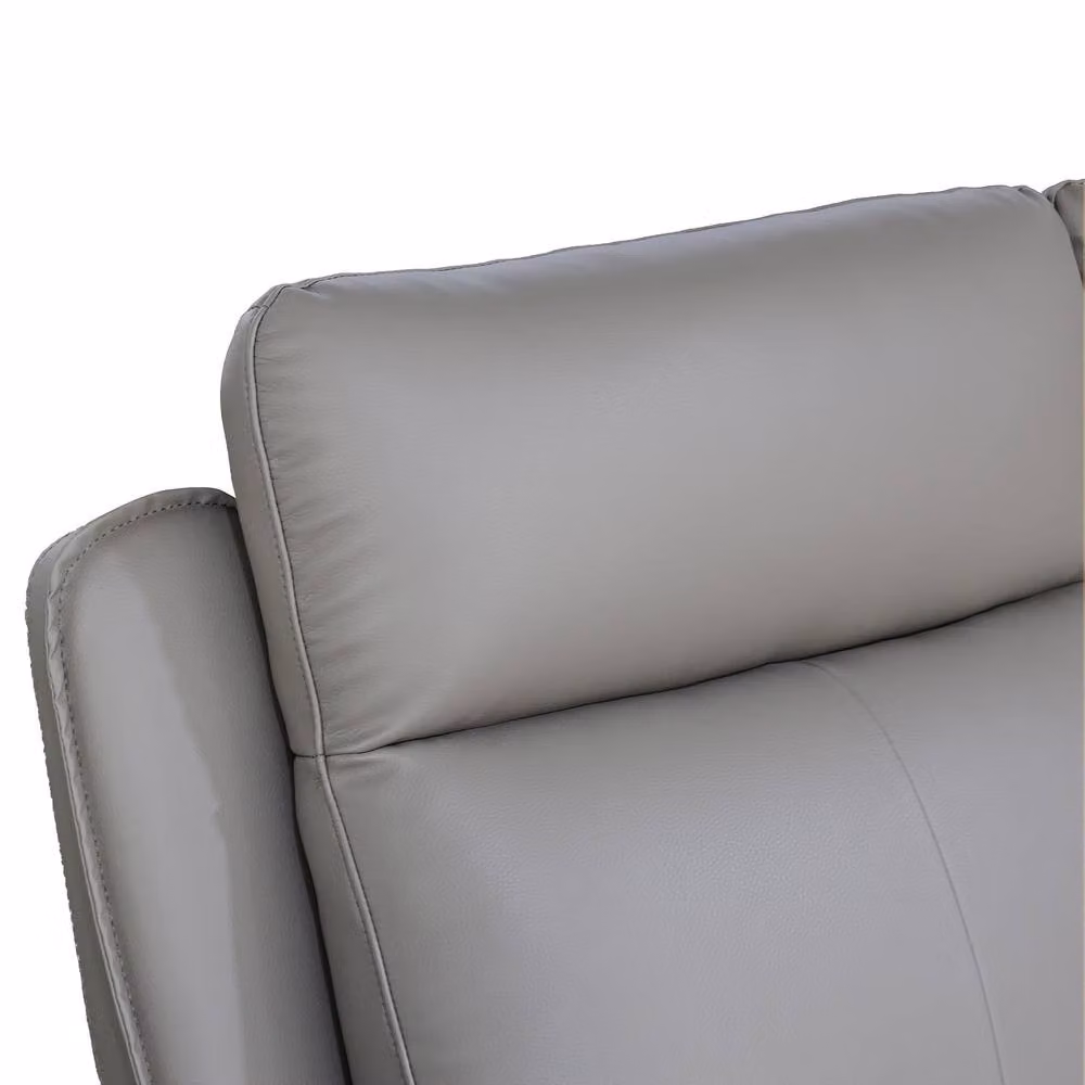 Aspire Rivington Real Leather 3 Seater Power Recliner Sofa with USB Charging in Grey – 3