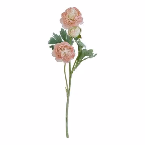 Hill Interiors Ranunculus Artificial Flower in Pink and Green – 1