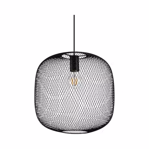 Ideal Lux Netlighting Black Metal Wire Frame Pendant Ceiling Light, Diameter: 34 cm