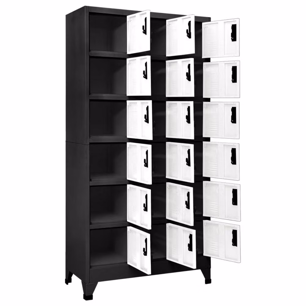Berkfield Home Locker Cabinet in Anthracite and White, W/D/H: 90 x 40 x 180 cm – 3