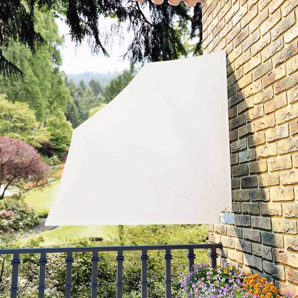 Berkfield Home Collapsible Balcony Side Awning in Cream, W/D/H: 140 x 140 x 140 cm – 1